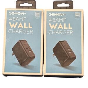 (2) Pack New In The Box GoMovie 4.8 Amp Dual Port USB Wall Charger